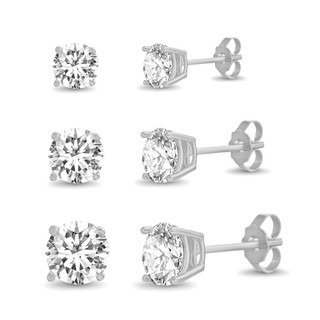 Thumbnail 1: AQUAMIR Aquamir 3 Pc Silver Round Stud Earring Set 
