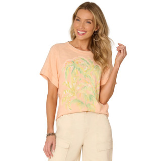 Thumbnail 1: Democracy Democracy Petite Short Sleeve Embroidered Print Tee 