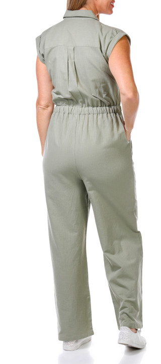 Thumbnail 3: HARLOW & ROSE Harlow & Rose Womens Sleeveless Cotton Slub Jumpsuit 