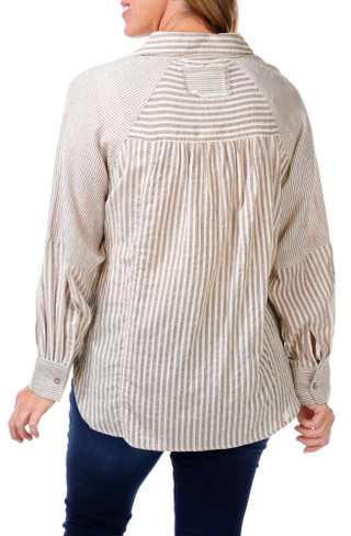 Thumbnail 2: VINTAGE HAVANA Vintage Havana Womens Long Sleeve Button Down Top 