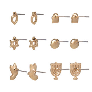 Thumbnail 2: Hallmark Hallmark 6 Pk Hanukkah Stud Earrings 