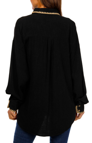 Thumbnail 2: VINTAGE HAVANA Vintage Havana Womens Long Sleeve Button Down Top 