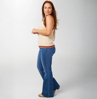 Thumbnail 3: Democracy Democracy Womens Crochet Round Neck Sweater Tank Top 