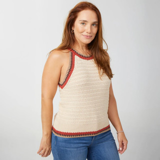 Thumbnail 1: Democracy Democracy Womens Crochet Round Neck Sweater Tank Top 