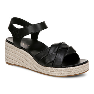 Thumbnail 1: Vionic Vionic Womens Saratoga Wide Width Espadrille Wedge Sandals 