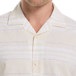 Thumbnail 3: Cubavera Cubavera Men Horizontal Stripe Button Down Shirt 