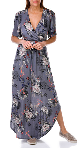 Thumbnail 6: SEVEN7 Seven7 Womens Short Sleeve Hanky Hem Long Dress 