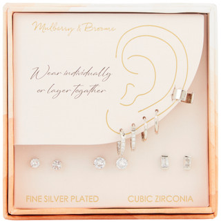 Thumbnail 1: Mulberry & Broome Mulberry & Broome 6 Pc Silver Earring Set 
