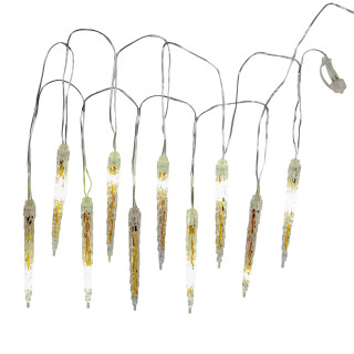 Thumbnail 3: Kurt Adler Kurt Adler 10-Light LED Warm White Icicle Light Set 