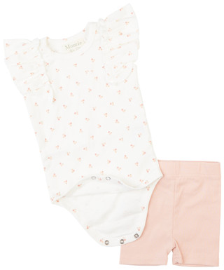 Thumbnail 3: MONTEE Montee Baby Girls 2 Pc Ruffle Floral Shorts Set 