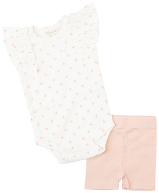 Thumbnail 1: MONTEE Montee Baby Girls 2 Pc Ruffle Floral Shorts Set 