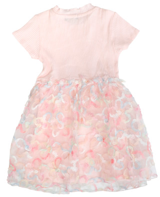 Thumbnail 2: Andy & Evan Andy & Evan Toddler Girls Rib Knit Dress 3D Flower Dress 