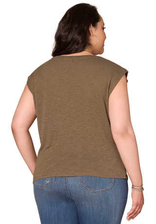 Thumbnail 2: Democracy Democracy Plus Cap Sleeve Asymmetrical Ruching Knit Top 