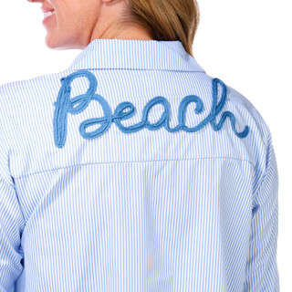 Thumbnail 4: VINTAGE HAVANA Vintage Havana Womens Long Sleeve Embroidered Beach Top 