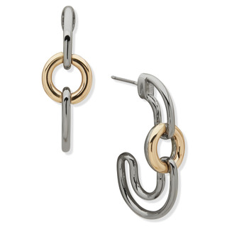 Thumbnail 1: NINE WEST Nine West 31m Sculpt C Hoop Earrings 