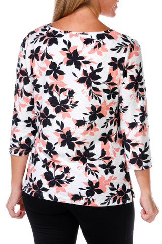 Thumbnail 2: Emily Daniels Emily Daniels Womens 3/4 Sleeve Floral Top 