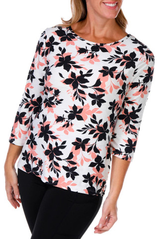 Thumbnail 3: Emily Daniels Emily Daniels Womens 3/4 Sleeve Floral Top 