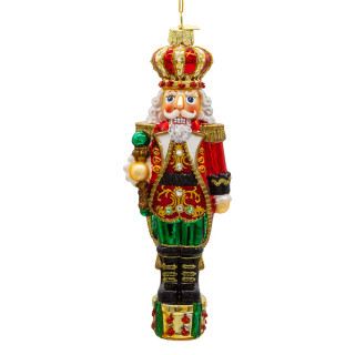Thumbnail 3: BELLISIMO Bellissimo 7 in Glass King Nutcracker Ornament 