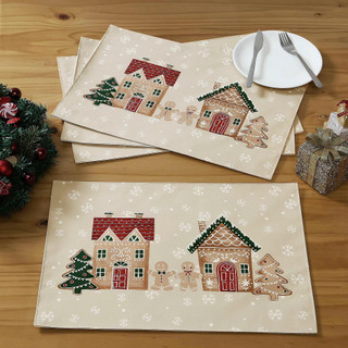 Thumbnail 2: Avanti Avanti Linens 4 Pc. Gingerbread Village Placemats 