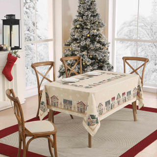 Thumbnail 1: Avanti Avanti Linens 60in. x 120in. Gingerbread Village Tablecloth 