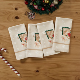 Thumbnail 2: Avanti Avanti Linens 4 Pc. Gingerbread Village Napkins 