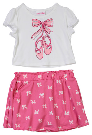Thumbnail 1: Little Lass Little Lass Toddler Girls 2 Pc Bow Skort Set 
