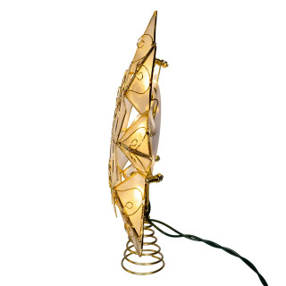 Thumbnail 2: Kurt Adler 10-Light LED Capiz Scroll Accents Star Tree Topper 