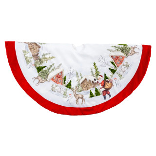 Thumbnail 1: Kurt Adler Kurt Adler 48 in. Velvet Beaded Embroidered Tree Skirt 