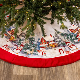 Thumbnail 2: Kurt Adler Kurt Adler 48 in. Velvet Beaded Tree Skirt 