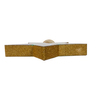 Thumbnail 2: Kurt Adler Multi Infinity LED Gold Glitter 5-Point Star Tree Topper 