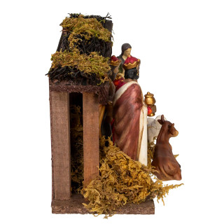 Thumbnail 4: Kurt Adler 9 Pc. Porcelain Nativity Figures & Wooden Stable Set 