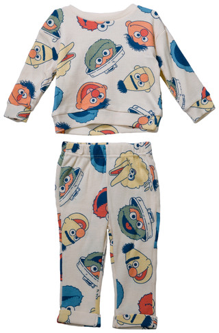 Thumbnail 1: Sesame Street Sesame Street Baby Boys 2 Pc Sesame Street Waffle Pajama Set 