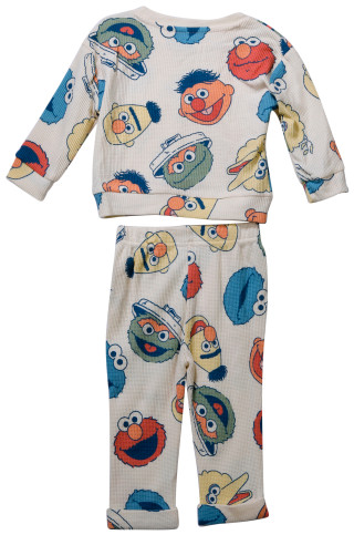 Thumbnail 2: Sesame Street Sesame Street Baby Boys 2 Pc Sesame Street Waffle Pajama Set 