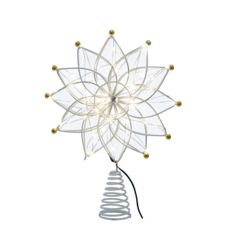 Thumbnail 1: Kurt Adler 50-Light Warm White LED 12-Point Star Tree Topper 