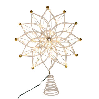 Thumbnail 5: Kurt Adler 50-Light Warm White LED 12-Point Star Tree Topper 