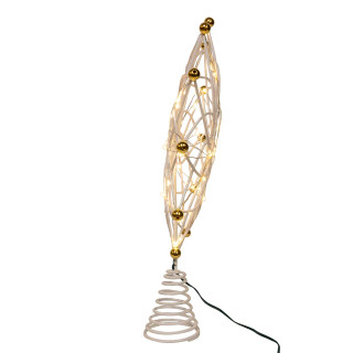 Thumbnail 7: Kurt Adler 50-Light Warm White LED 12-Point Star Tree Topper 