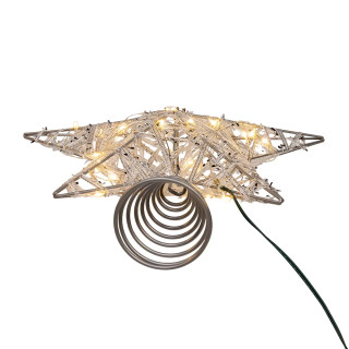 Thumbnail 4: Kurt Adler 30 Light Warm White LED Fairy Light 5-Pt. Star Tree Topper 