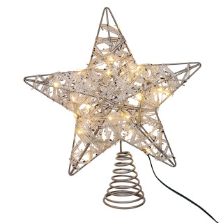 Thumbnail 5: Kurt Adler 30 Light Warm White LED Fairy Light 5-Pt. Star Tree Topper 