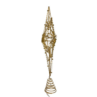 Thumbnail 4: Kurt Adler Kurt Adler LED Lighted 8-Point Gold Metal Star Tree Topper 