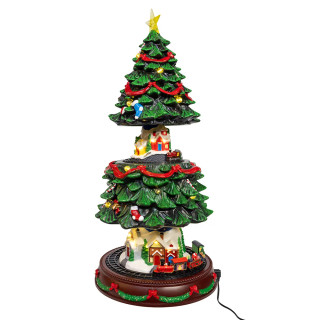 Thumbnail 2: Kurt Adler Kurt Adler Musical Animated Christmas Tree Table Piece 