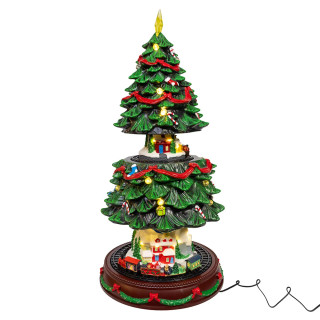 Thumbnail 3: Kurt Adler Kurt Adler Musical Animated Christmas Tree Table Piece 