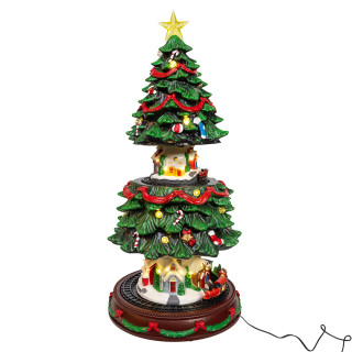 Thumbnail 1: Kurt Adler Kurt Adler Musical Animated Christmas Tree Table Piece 