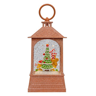 Thumbnail 4: Kurt Adler Kurt Adler USB LED Lighted Gingerbread Watern Lantern 