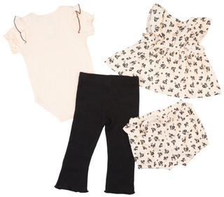 Thumbnail 2: Nicole Miller Nicole Miller Baby Girls 4 Pc Floral Shorts & Leggings Set 