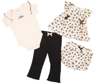 Thumbnail 1: Nicole Miller Nicole Miller Baby Girls 4 Pc Floral Shorts & Leggings Set 