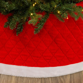 Thumbnail 2: Kurt Adler Kurt Adler 12 in. x 28 in. Quilted Red Velvet Tree Collar 