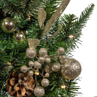 Thumbnail 5: Kurt Adler Kurt Adler Prelit Decorated Wall Tree with Champagne Bow 