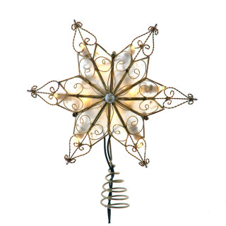Thumbnail 1: Kurt Adler 10-Light LED Star with Twisted Scroll Accents Tree Topper 