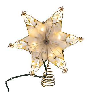 Thumbnail 6: Kurt Adler 10-Light LED Star with Twisted Scroll Accents Tree Topper 