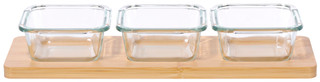 Thumbnail 1: Home Essentials Home Essentials 4 Pc Serving Bowl Set with Bamboo Tray 